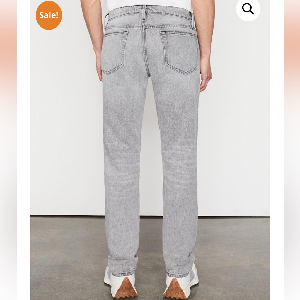 Frame Denim Jeans Men 34 L’homme Slim Monsoon Grey